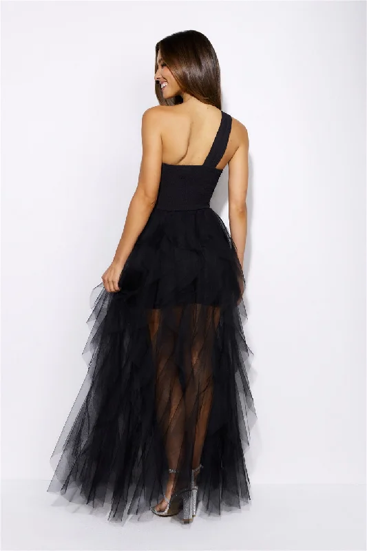 Lavish Style Tulle Maxi Dress Black