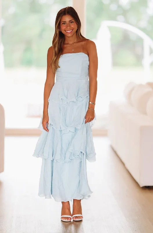 Ruffles of Love Maxi Dress - Light Blue