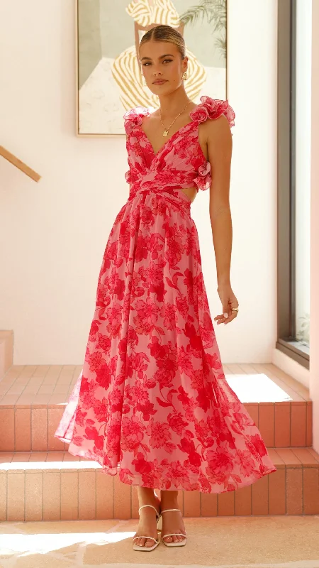 Galilhai Maxi Dress - Pink Floral