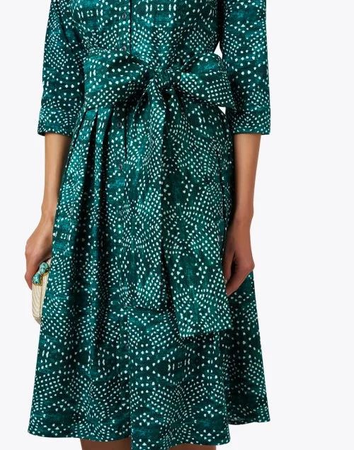 Audrey Green Print Cotton Stretch Dress