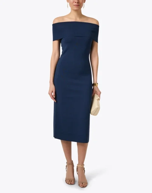 Aulla Navy Off the Shoulder Dress