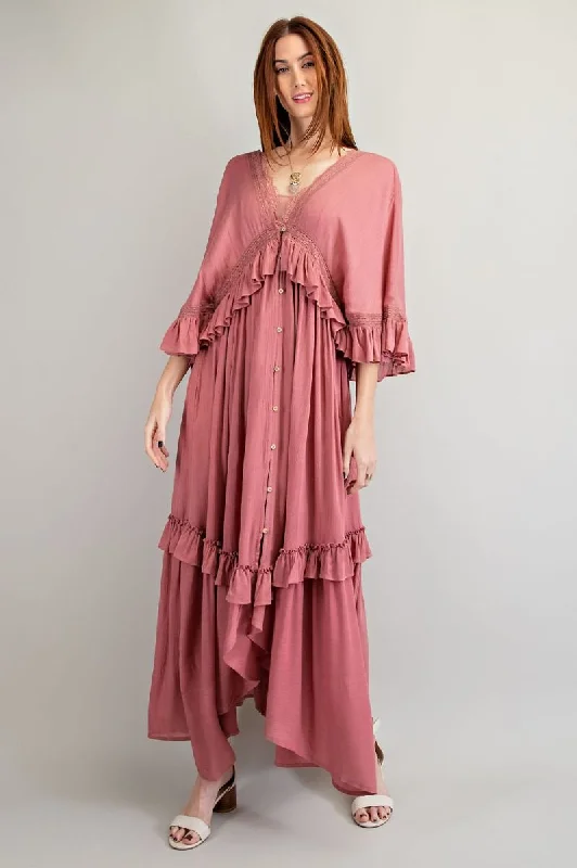 Rayon Boho Maxi Dress by Easel Clothing