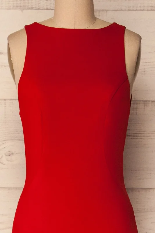 Sanya Red | Backless Mermaid Gown