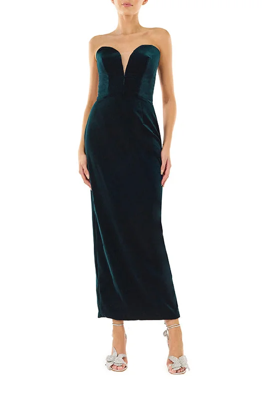 Strapless Velvet Cocktail Dress