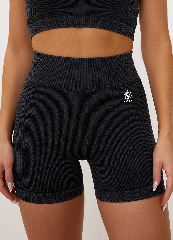 Gym King Formation Rib 3"" Short - Washed Black