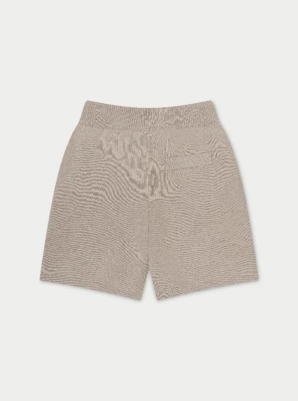 KIDS KNITTED EMBLEM SHORTS - BEIGE