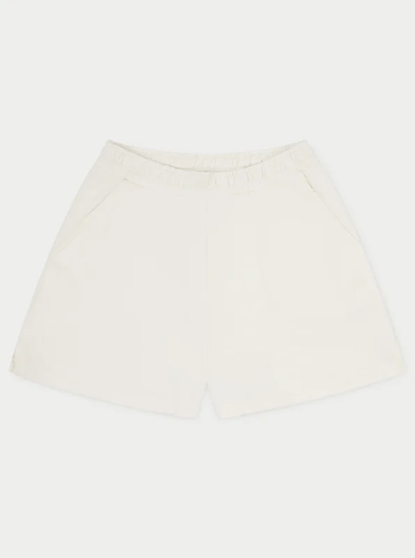 MINIMAL EMBLEM BOYFRIEND SHORTS - OFF WHITE