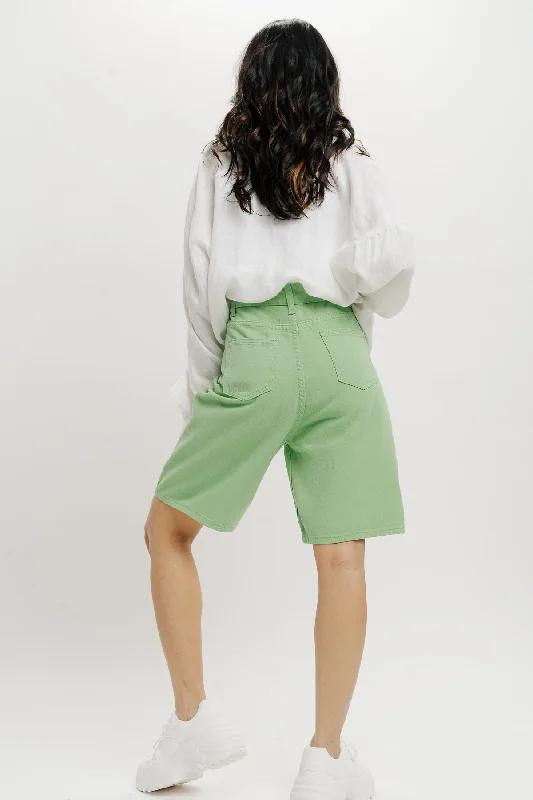 Green Bermuda Denim Shorts